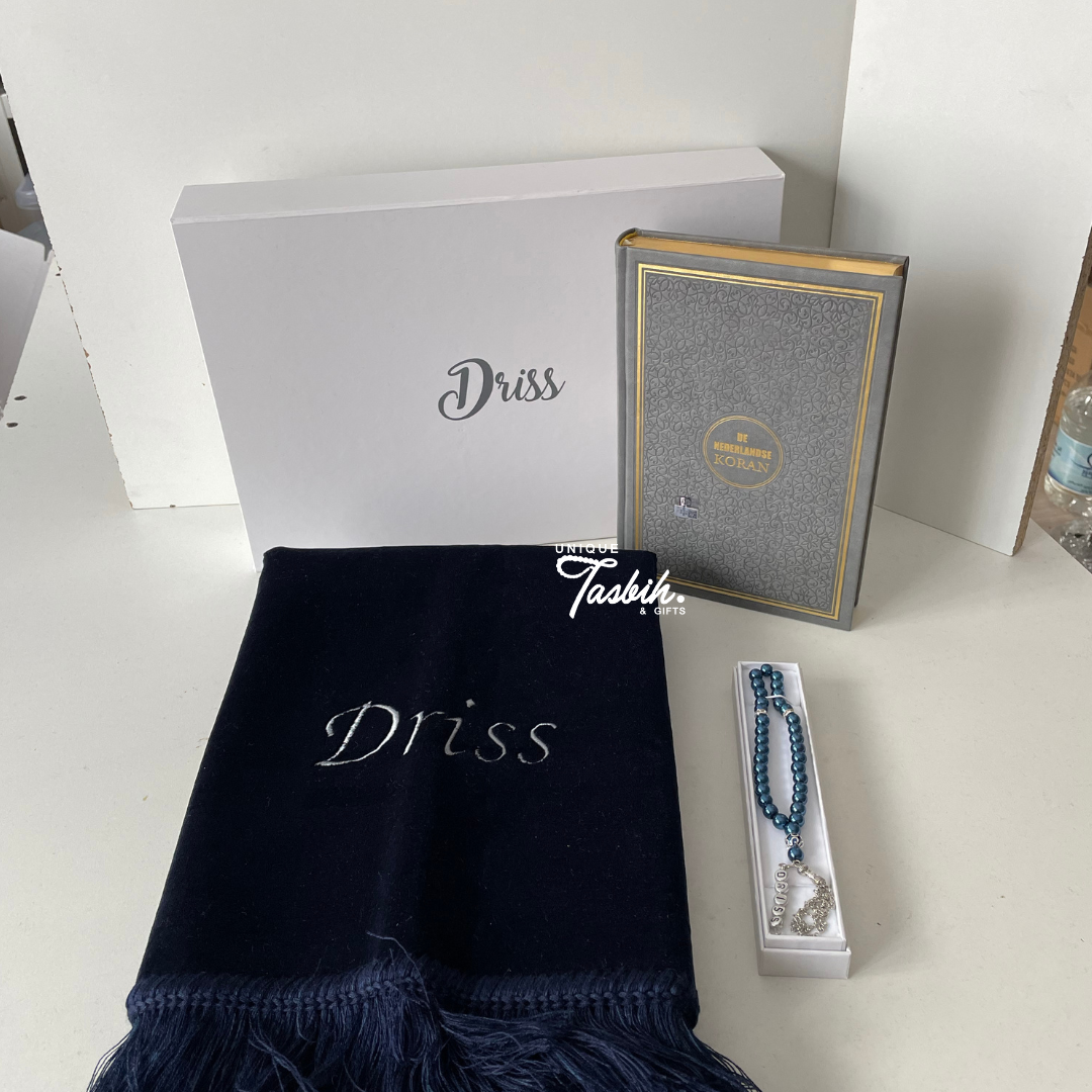 Gepersonaliseerde geschenkdoos NEDERLANDSE Quran (Tapijt - Quran - Tasbih)