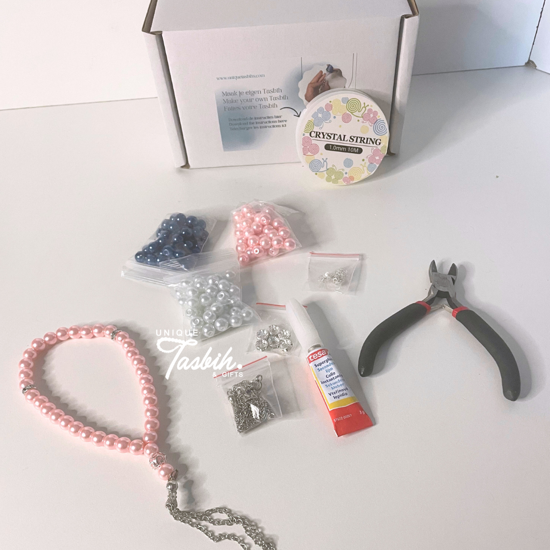 DIY Tasbih-pakket voor kleine tasbih (33 kralen) - 3 stuks