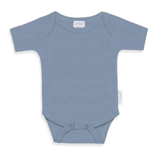 Onesie met naam (Grijs Blauw) (62-68)