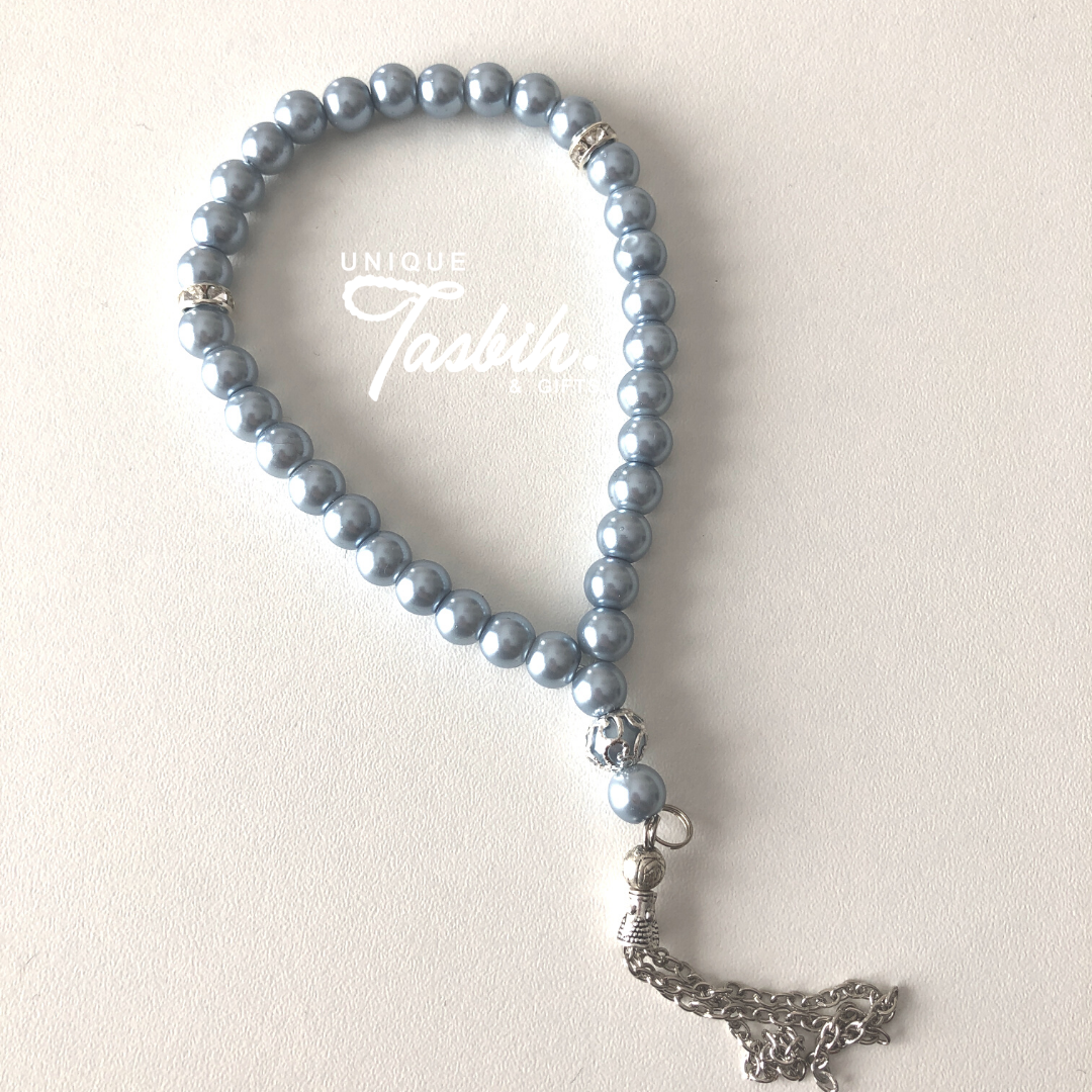 Tasbih 33 beads with silver accents - Unique Tasbihs & Gifts