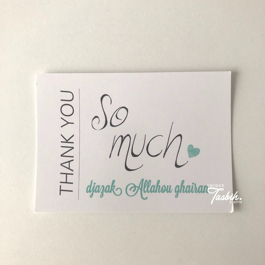 Muslim greeting card - Thank you - Unique Tasbihs & Gifts