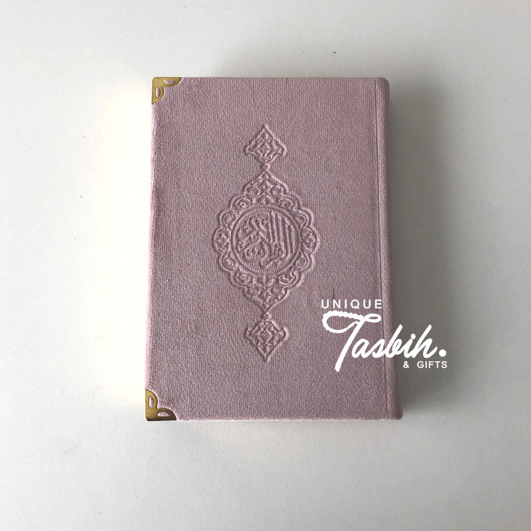 Velvet Arabic Quran with gold accents 12x17cm - Unique Tasbihs & Gifts