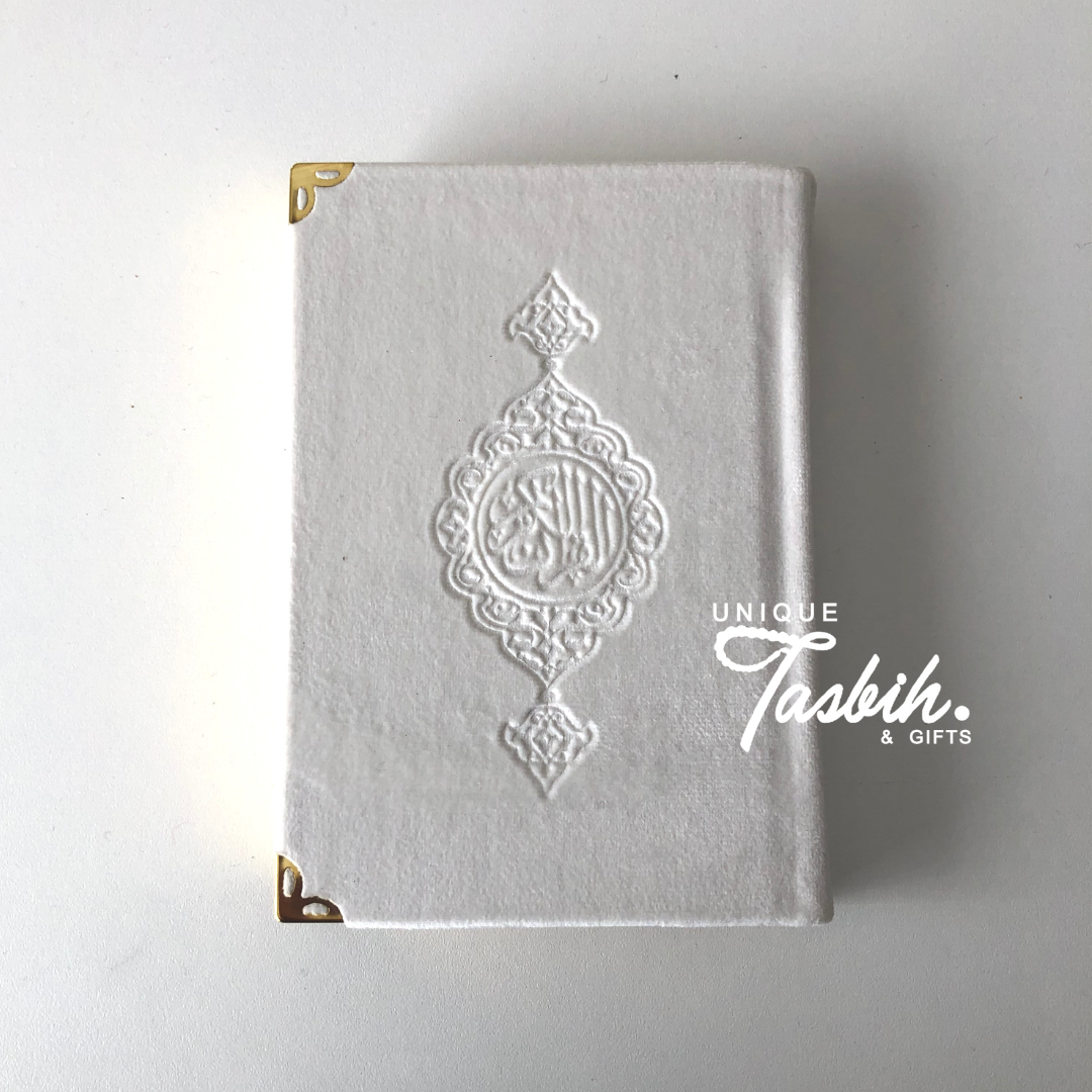 Velvet Arabic Quran with gold accents 12x17cm - Unique Tasbihs & Gifts
