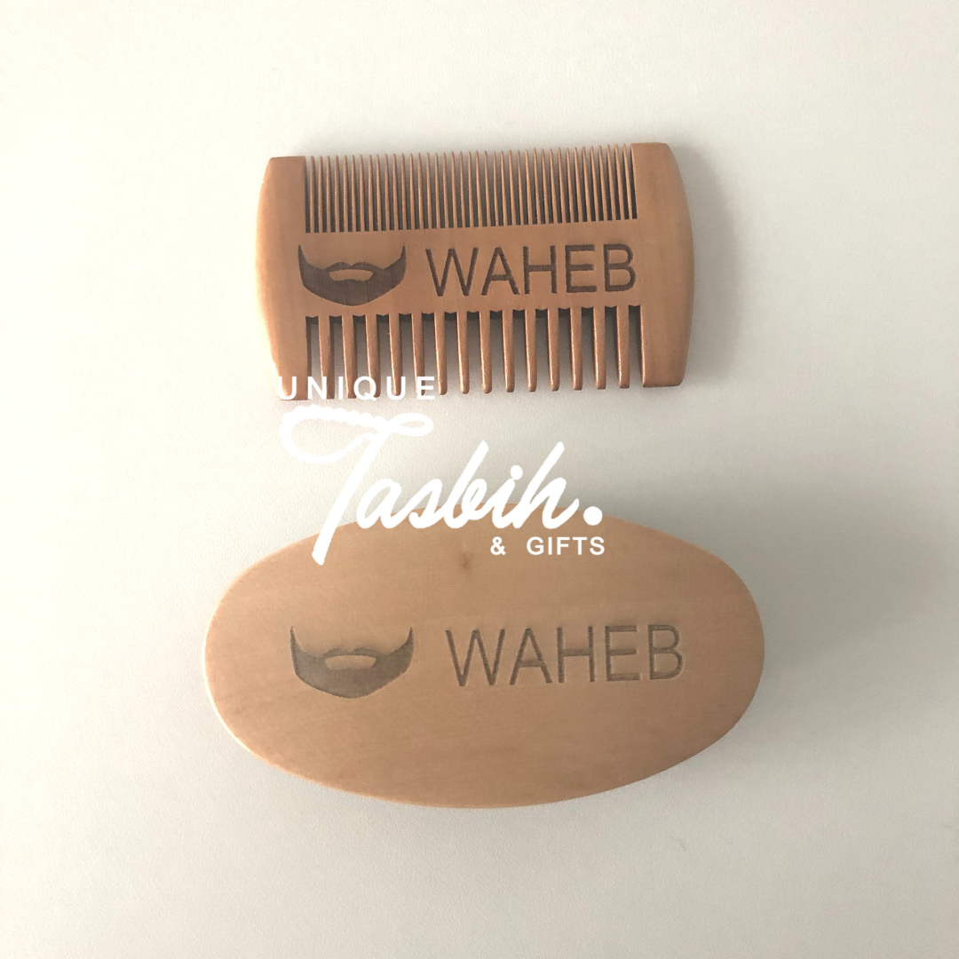 Beard brush and comb with name - Unique Tasbihs & Gifts