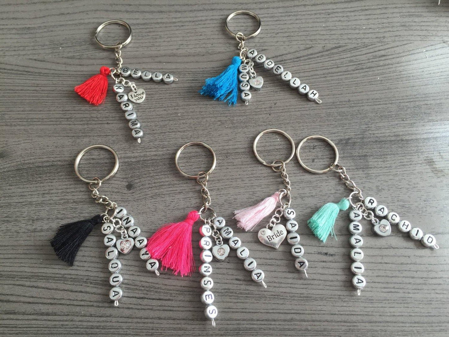 Personalised keychain with two names - Unique Tasbihs & Gifts