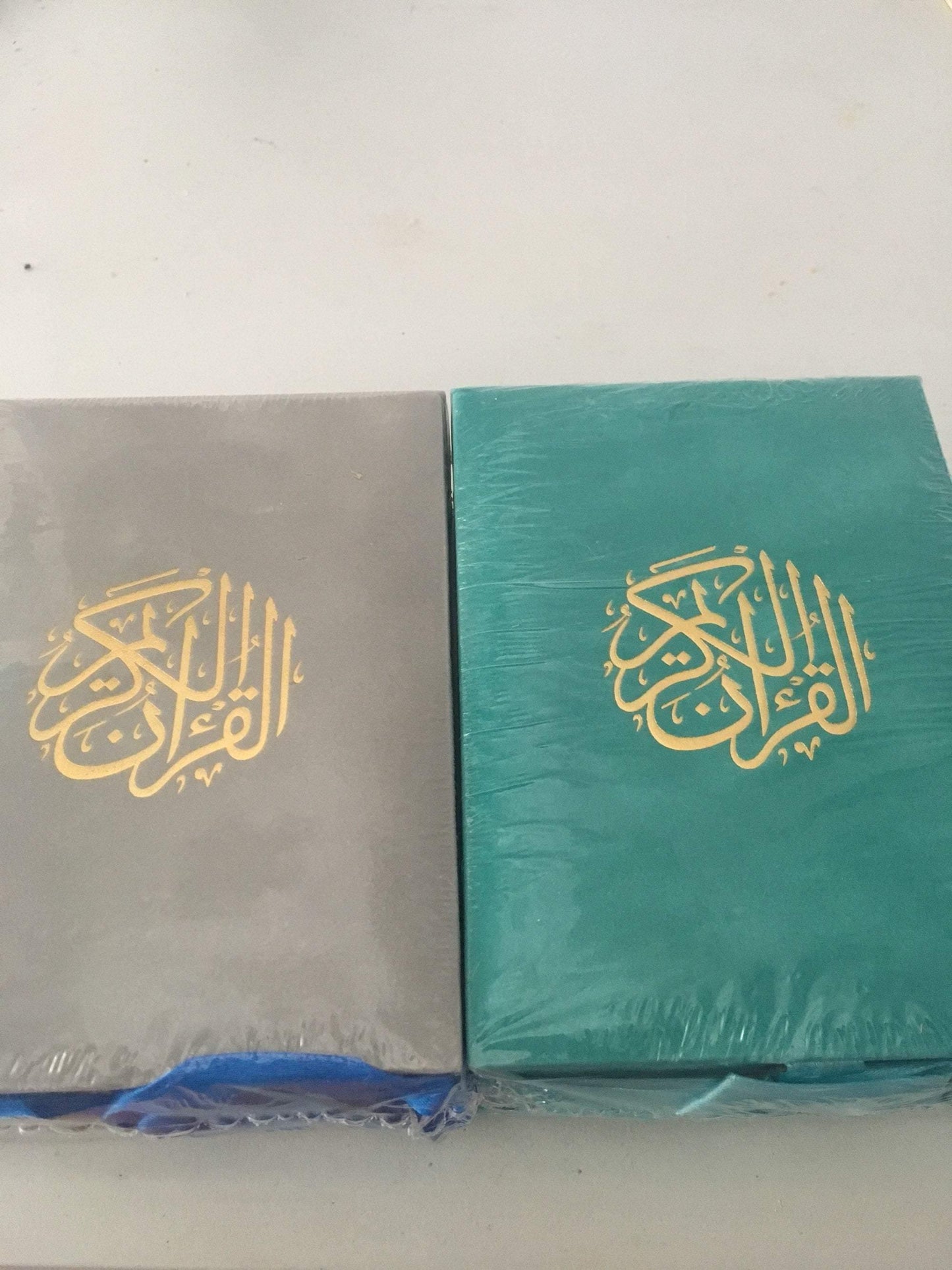 Velvet Quran with quranbox and personalised bookmark - Unique Tasbihs & Gifts