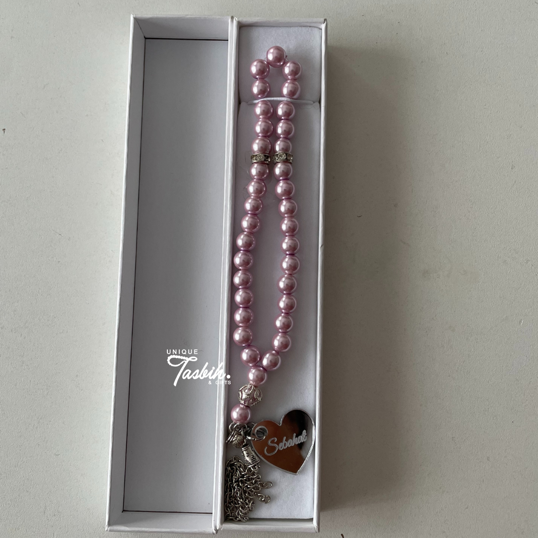 33 Beads Tasbih with Silver Accents and 1 Acryl Name