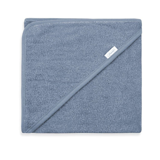 Newborn bathcape with name (Grey Blue)