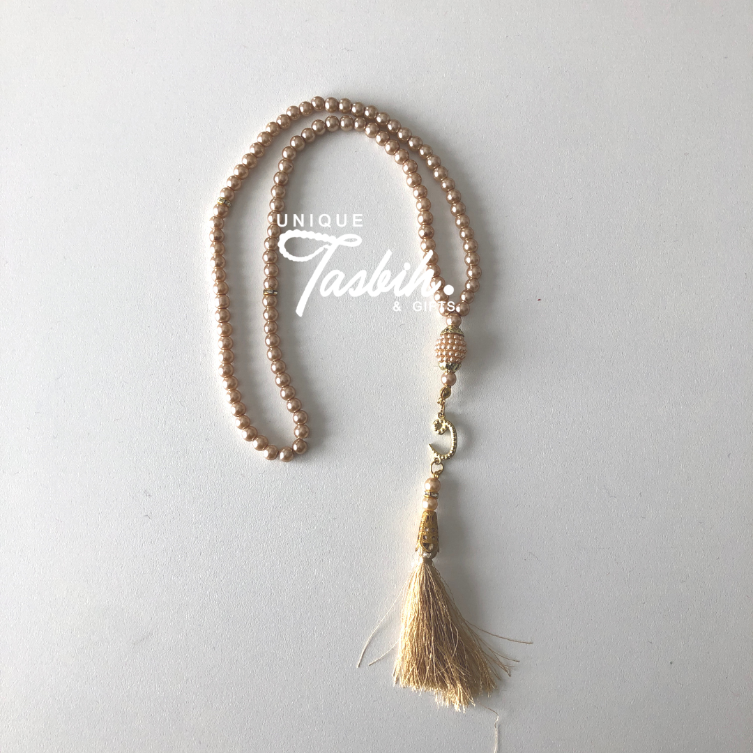 Tasbih 99 beads gold accents - Unique Tasbihs & Gifts