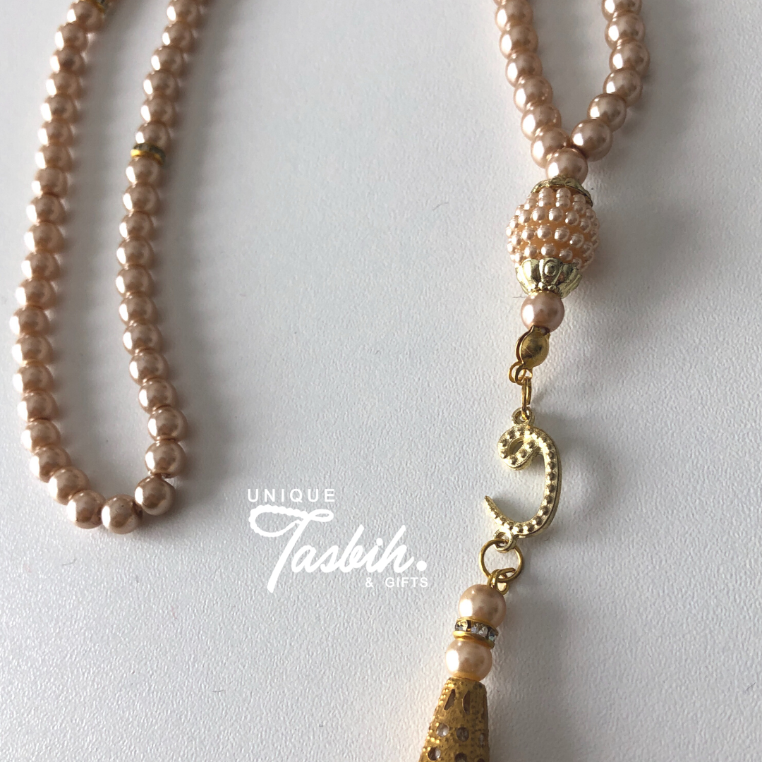 Tasbih 99 beads gold accents - Unique Tasbihs & Gifts