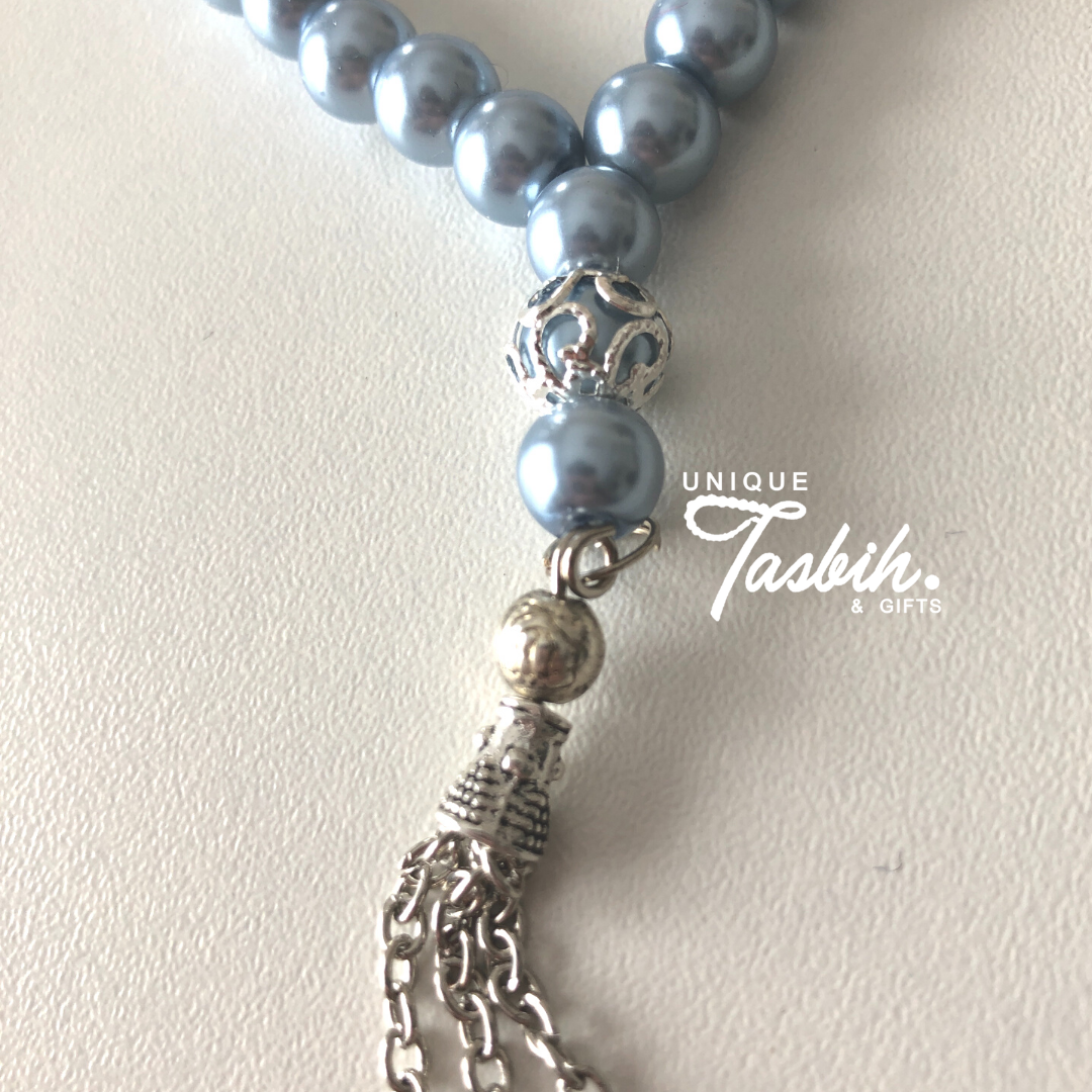 Tasbih 33 beads with silver accents - Unique Tasbihs & Gifts