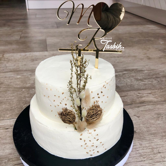 Caketopper Couples initials - Unique Tasbihs & Gifts
