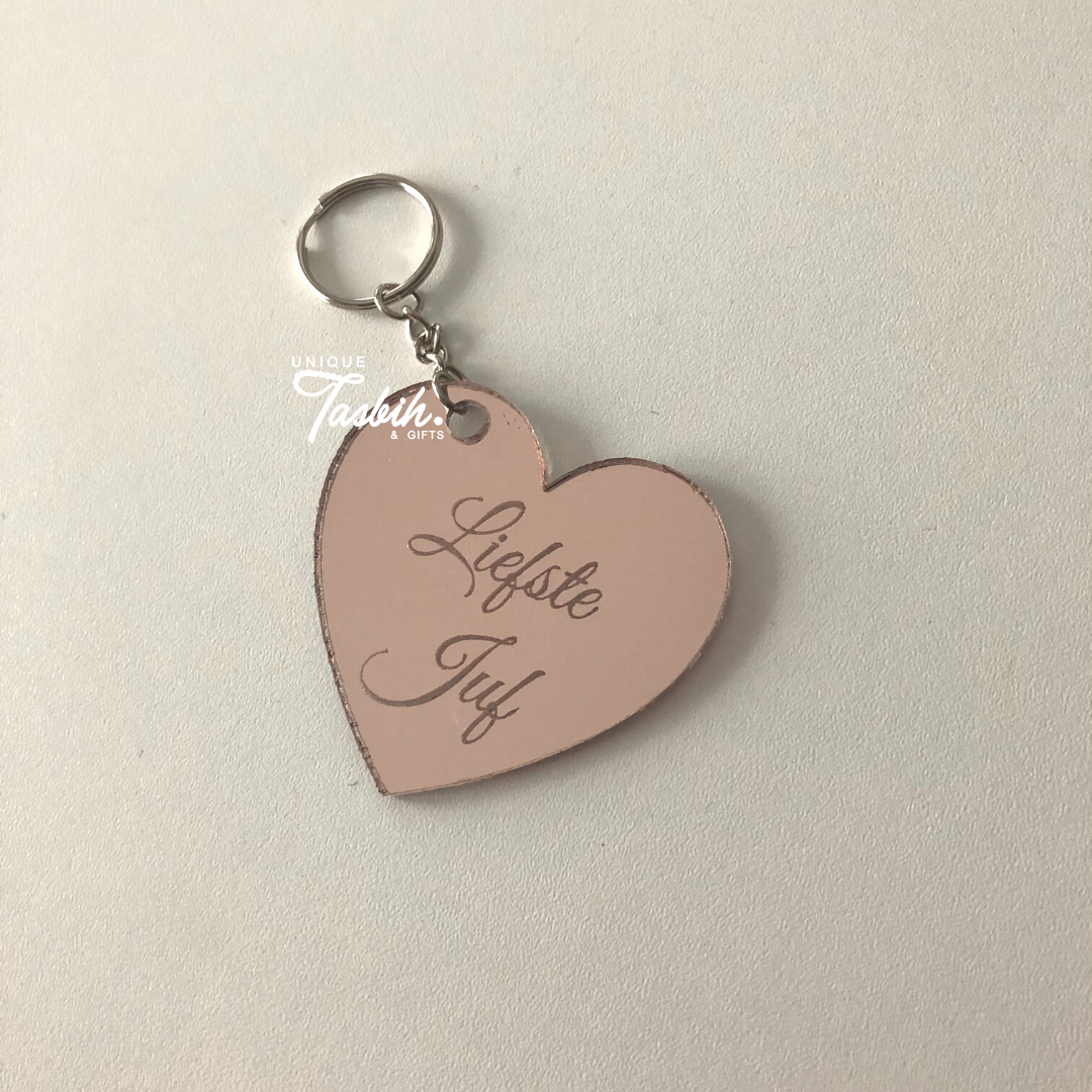 Heart keychain 'Liefste juf' - Unique Tasbihs & Gifts