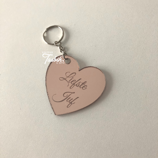 Heart keychain 'Liefste juf' - Unique Tasbihs & Gifts