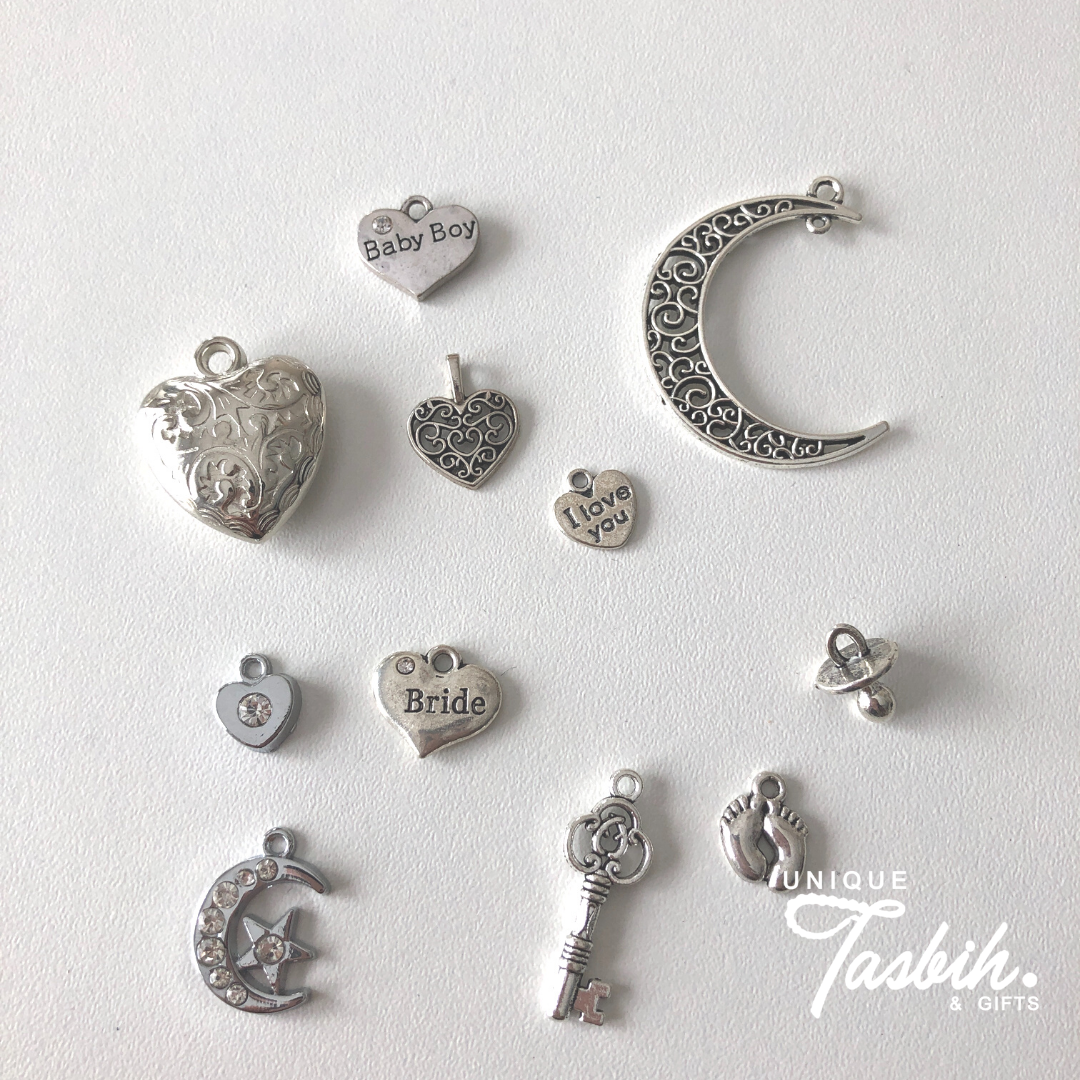 Tasbih 33 beads silver accent with pendant - Unique Tasbihs & Gifts