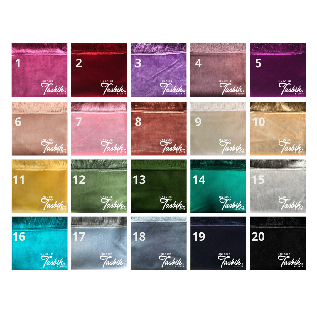 Gepersonaliseerde cadeauset Velvet (Tapijt -Arabische Koran 20x24 - Tasbih)