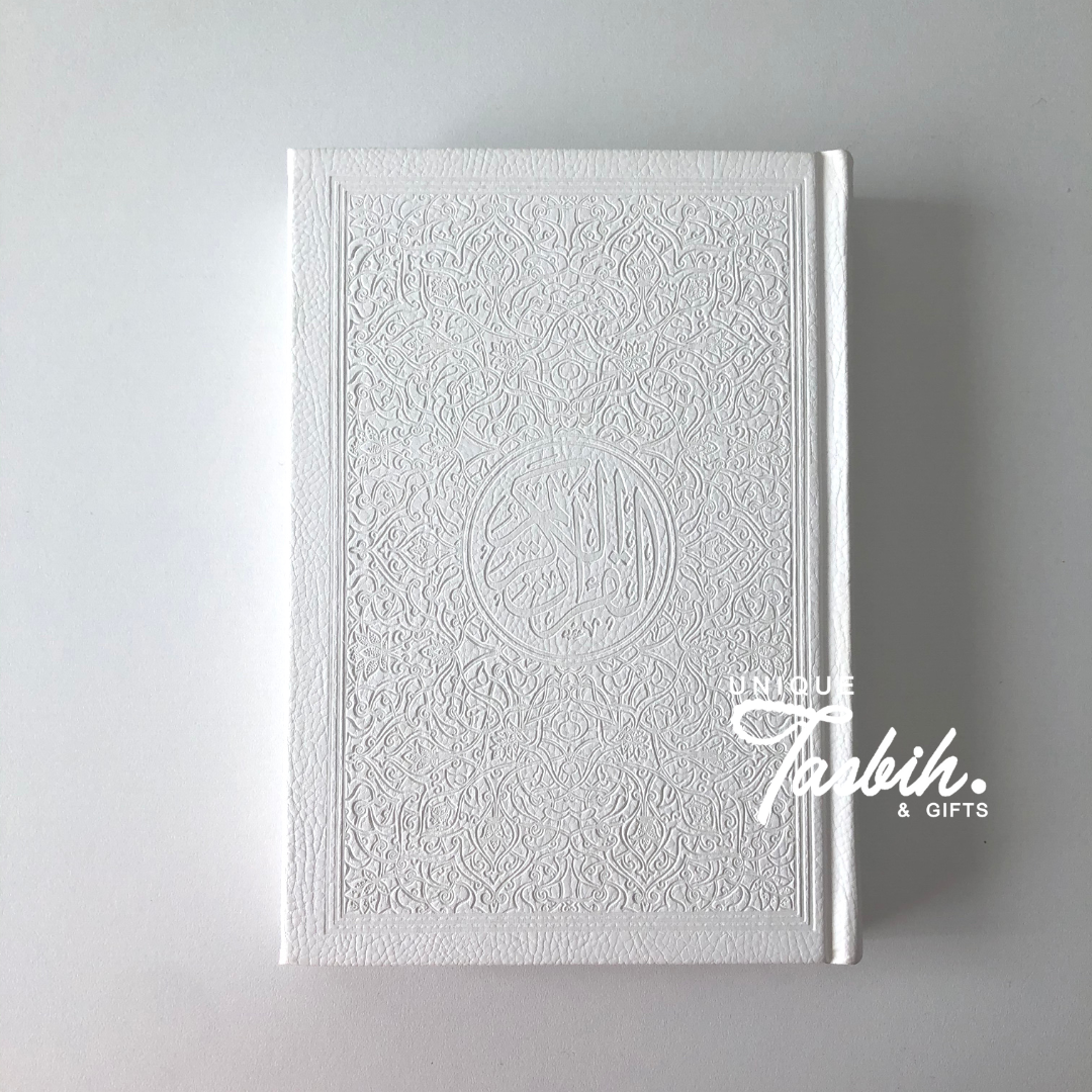Faux leather embossed Arabic Quran with rainbow pages - Unique Tasbihs & Gifts