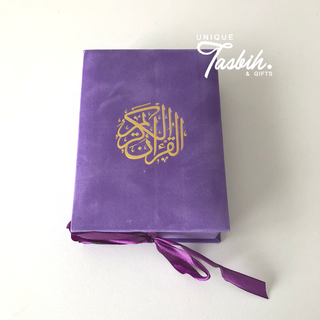 Arabic velvet Quran with matching box - Unique Tasbihs & Gifts