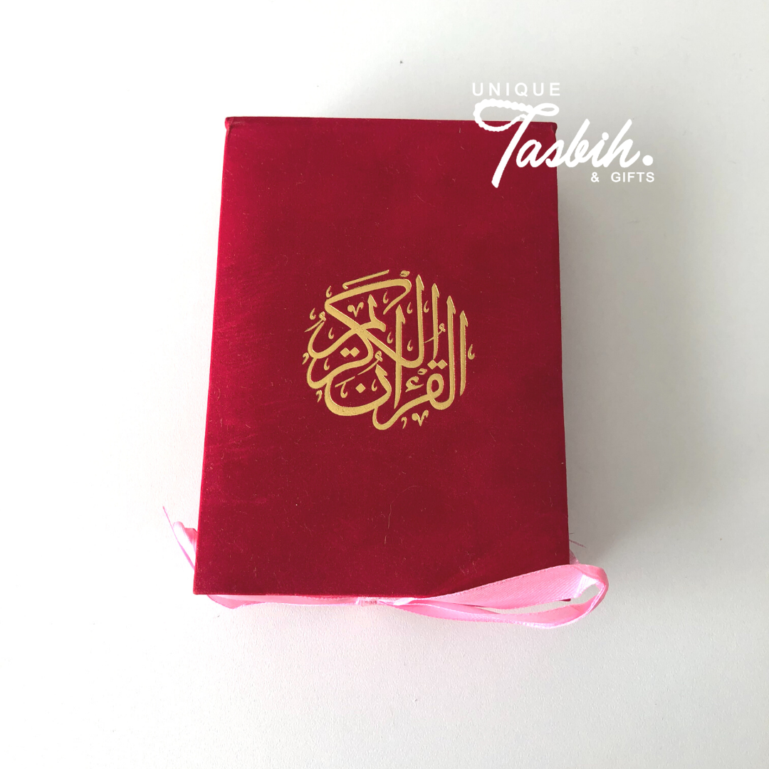 Arabic velvet Quran with matching box - Unique Tasbihs & Gifts