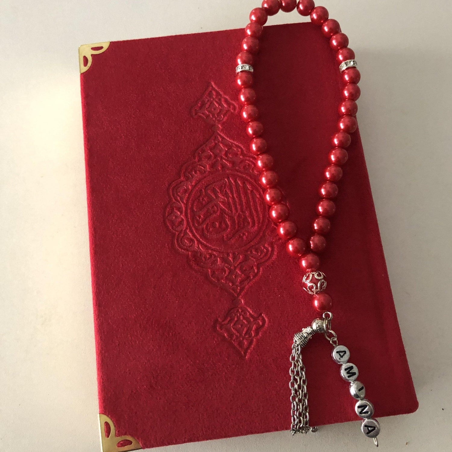 Velvet Arabic Quran with tasbih - Unique Tasbihs & Gifts