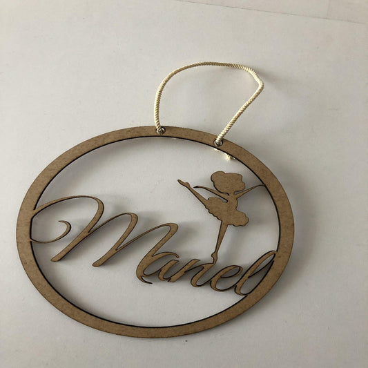 Personalized MDF name decoration with figure - Unique Tasbihs & Gifts