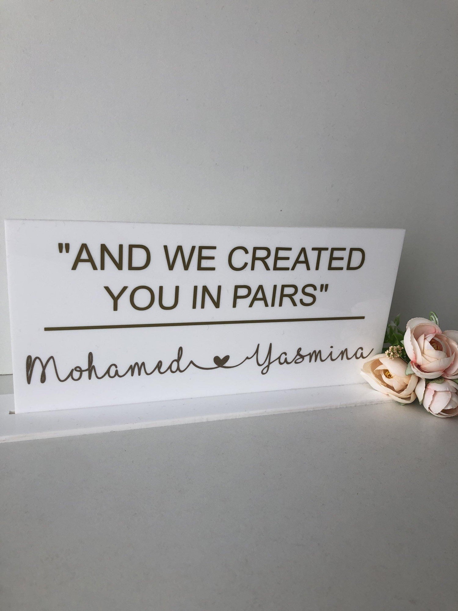 Muslim couple personalised freestand decoration - Unique Tasbihs & Gifts