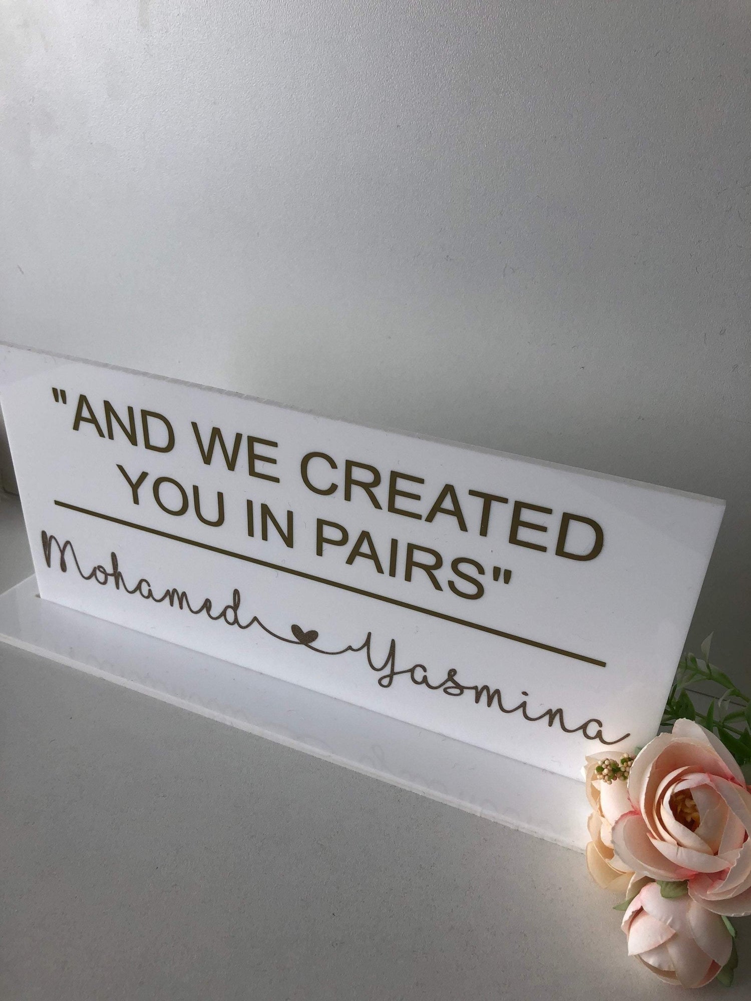 Muslim couple personalised freestand decoration - Unique Tasbihs & Gifts
