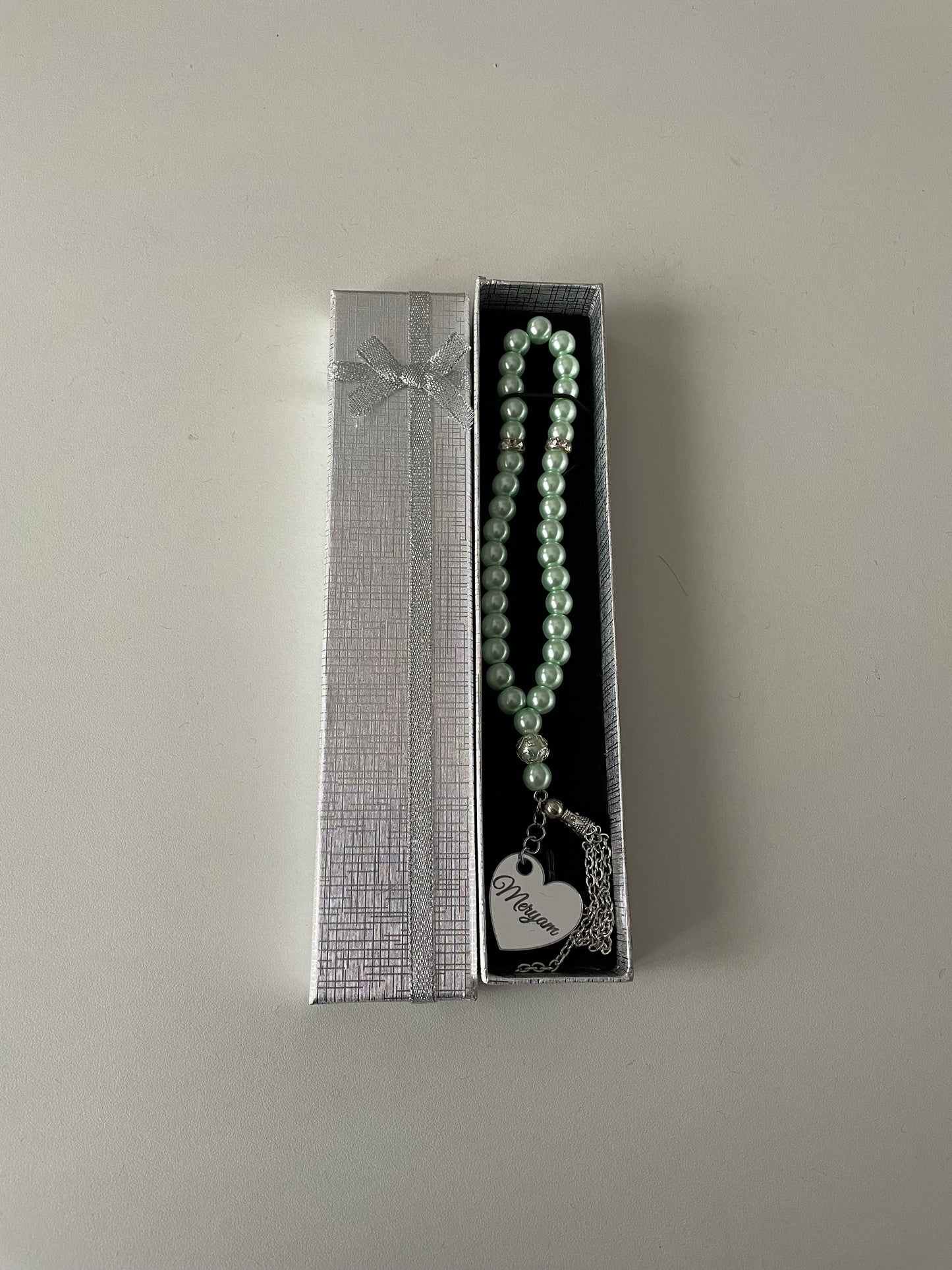 33 Beads Tasbih with Silver Accents and 1 Acryl Name